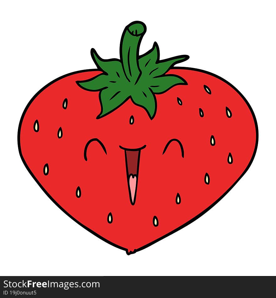 happy cartoon strawberry. happy cartoon strawberry