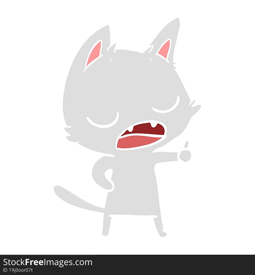 talking cat flat color style cartoon