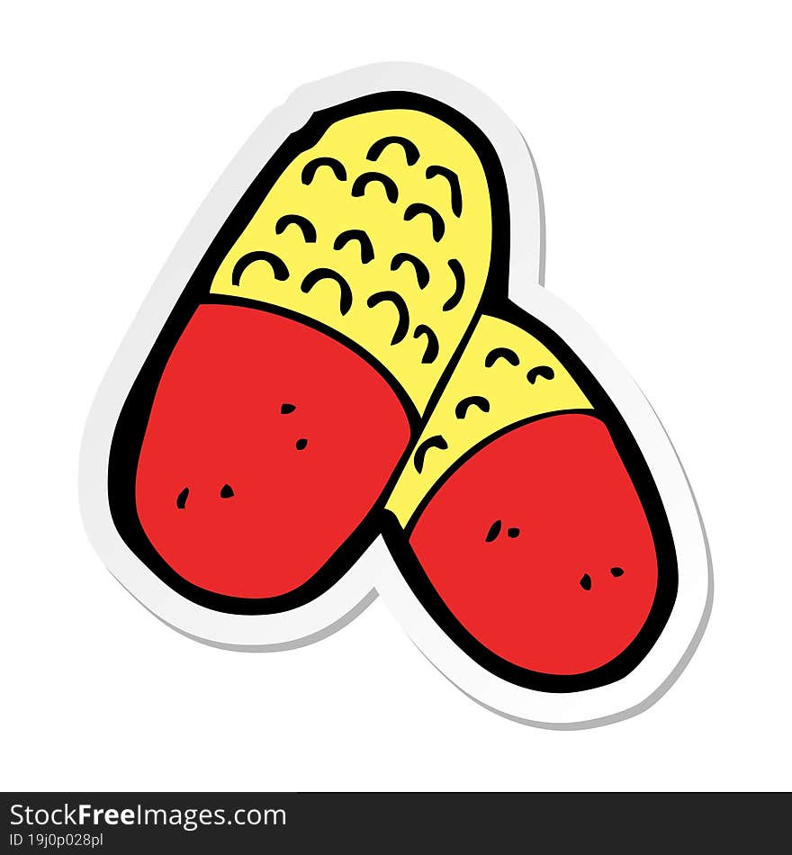 sticker of a cartoon medical pills