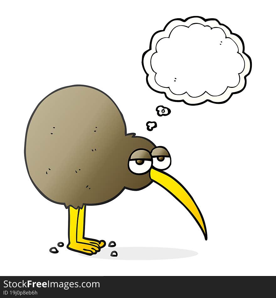 thought bubble cartoon kiwi