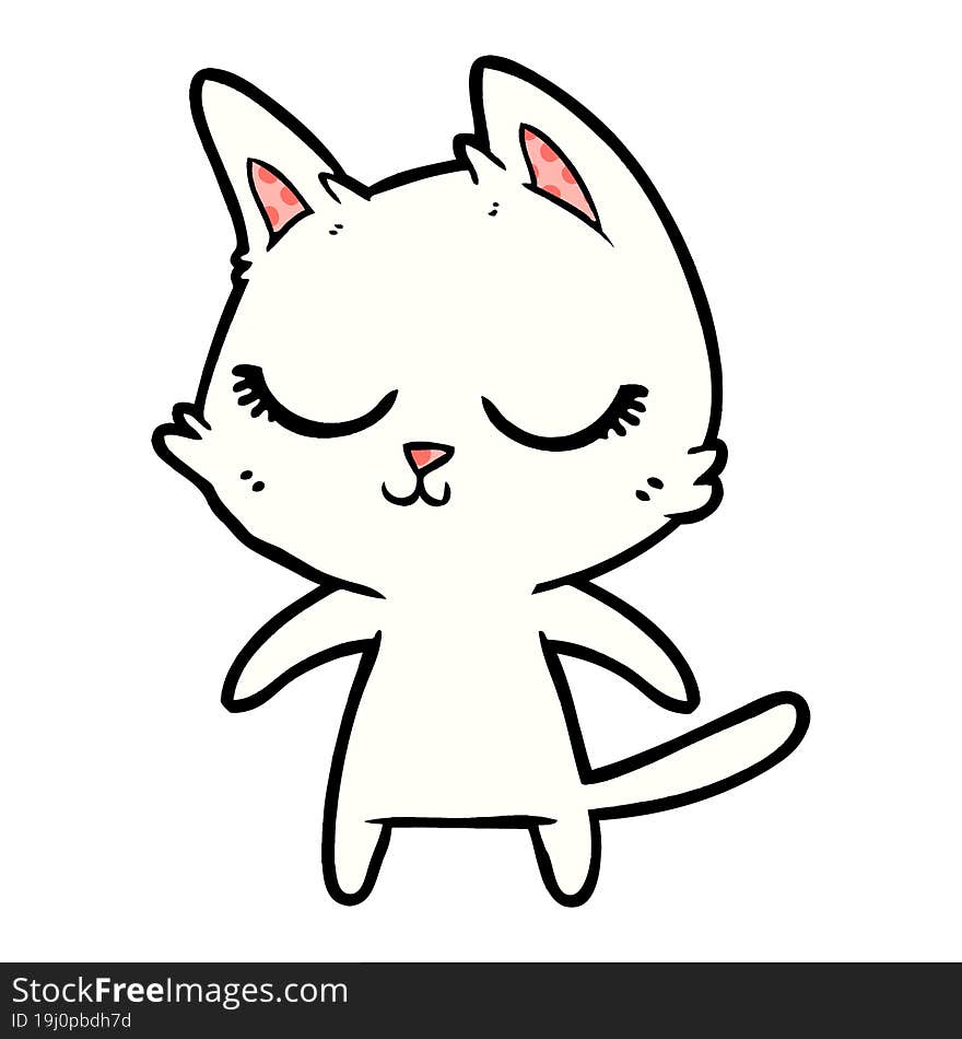 calm cartoon cat. calm cartoon cat