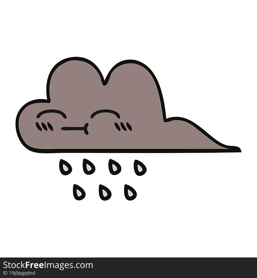 cute cartoon storm rain cloud