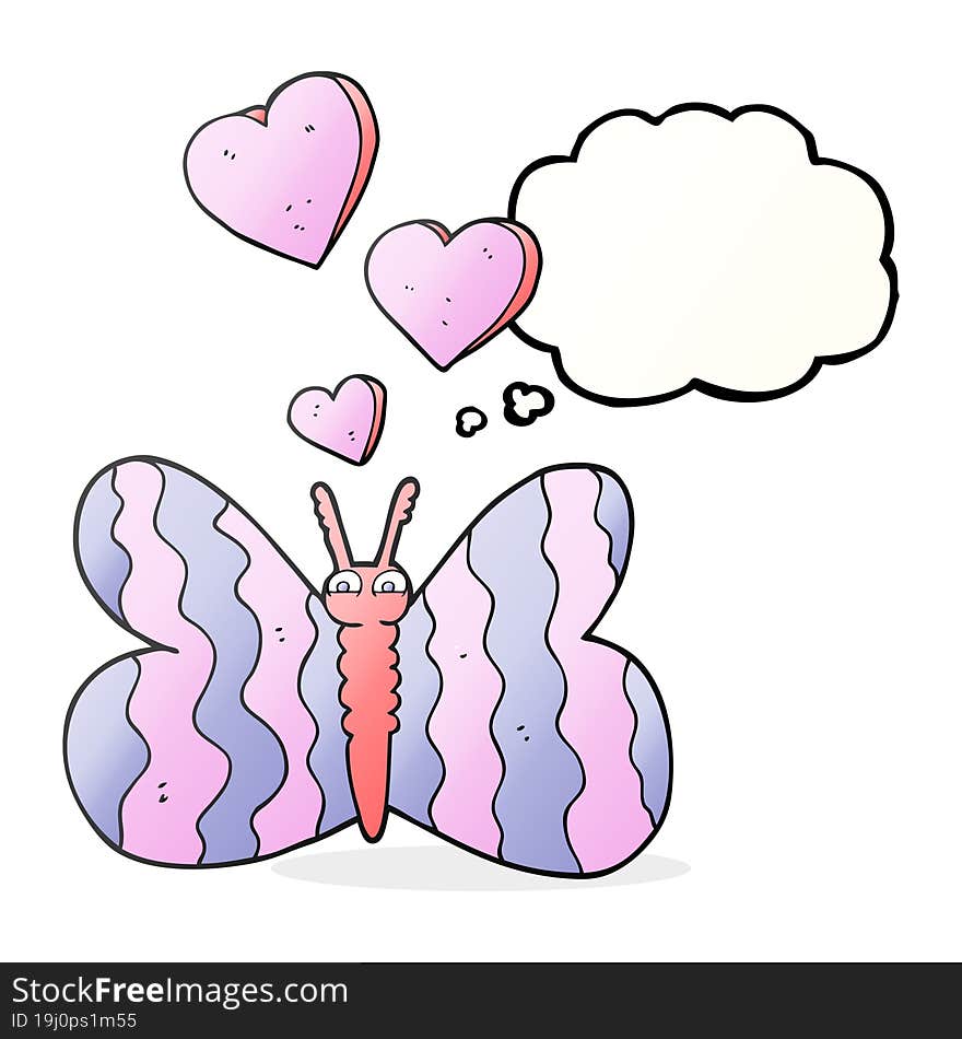 thought bubble cartoon butterfly