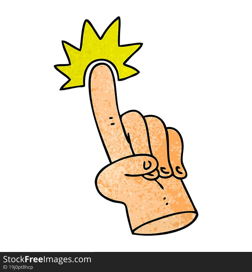 Pointing Finger Quirky Hand Drawn Cartoon