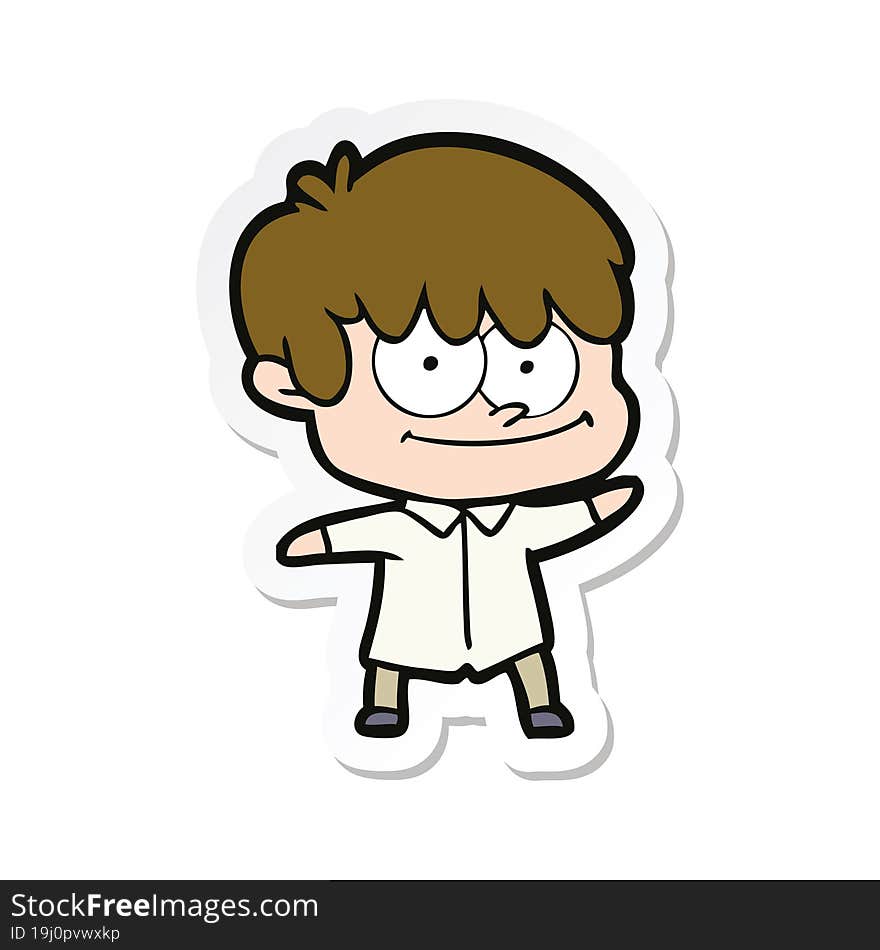 sticker of a happy cartoon man