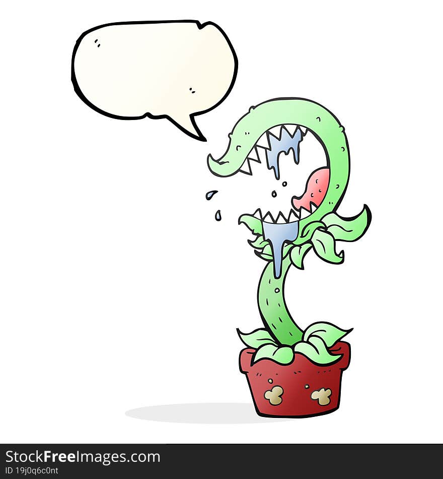 speech bubble cartoon carnivorous plant