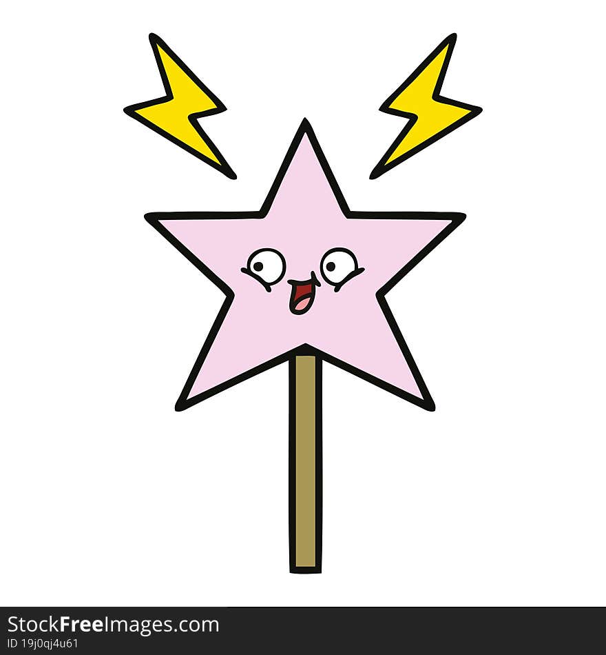 cute cartoon of a magic wand. cute cartoon of a magic wand