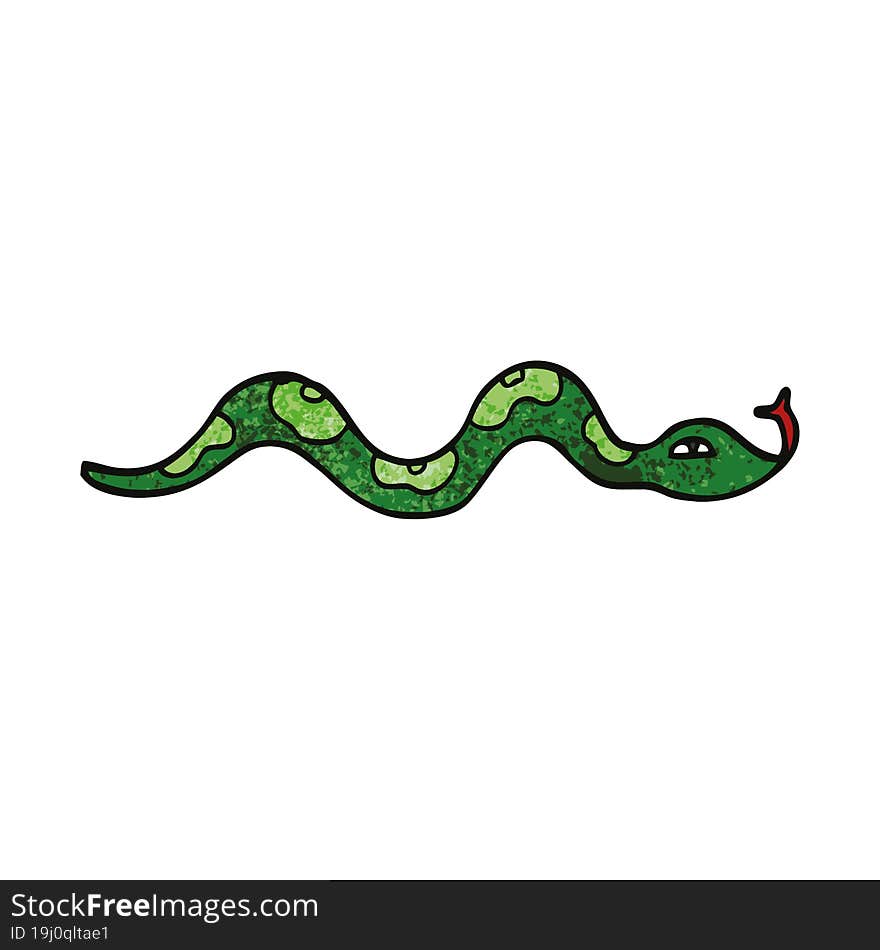 cartoon doodle snake