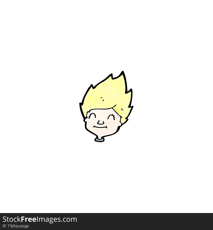 cartoon blond boy\'s face