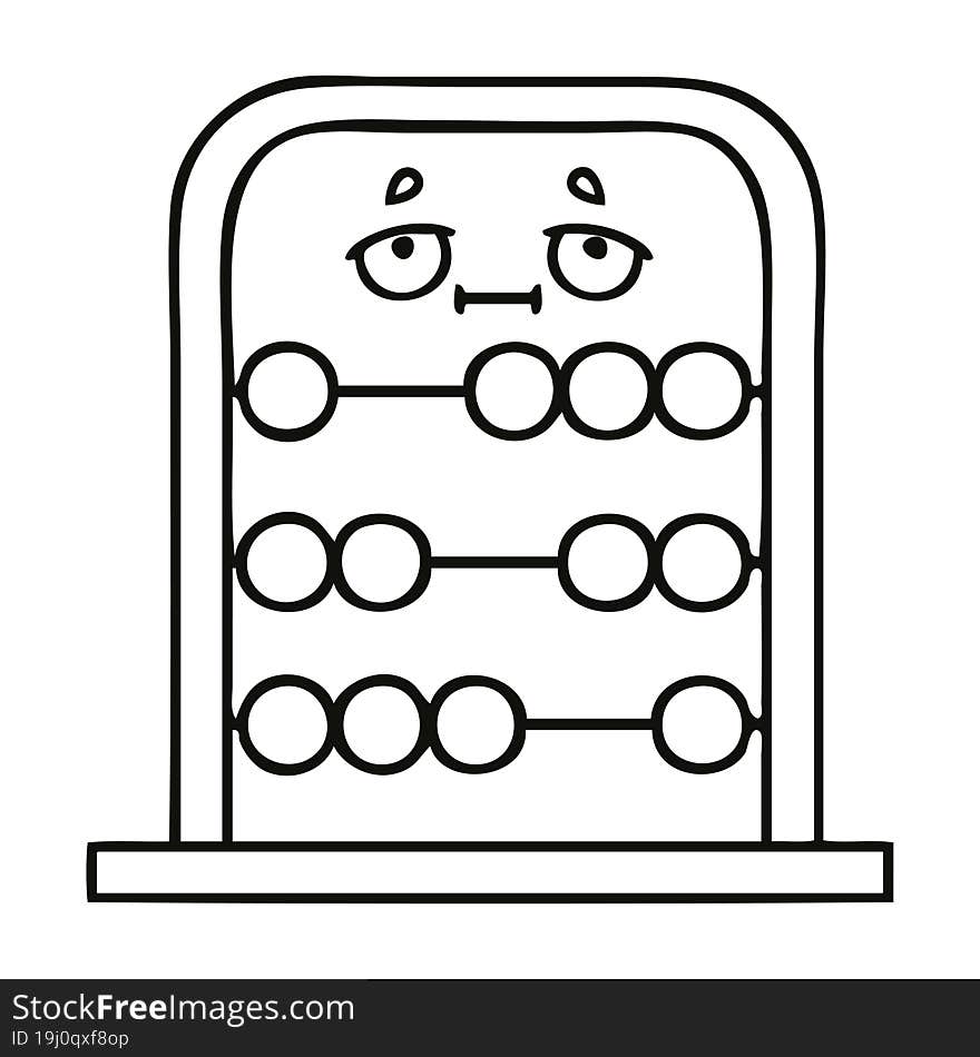 Line Drawing Cartoon Abacus