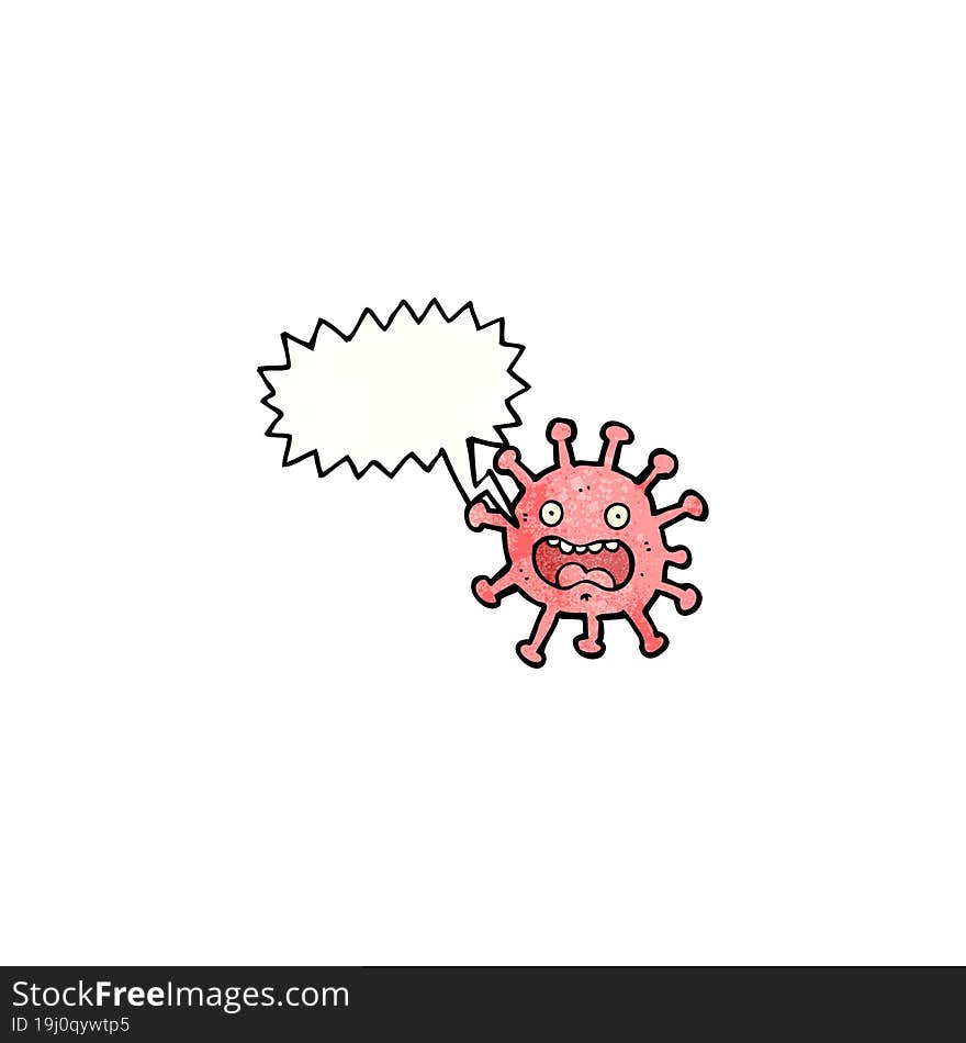 Cartoon Germ With Speech Bubble