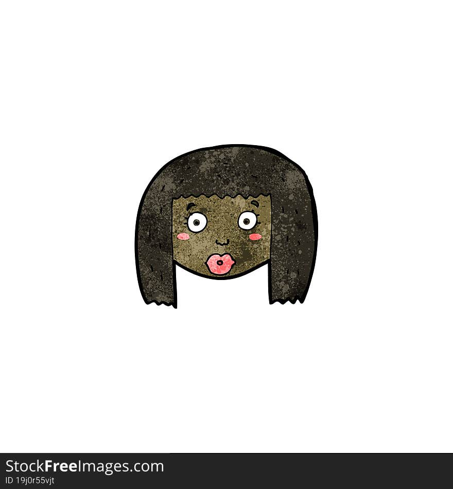 cartoon surprised woman\'s face