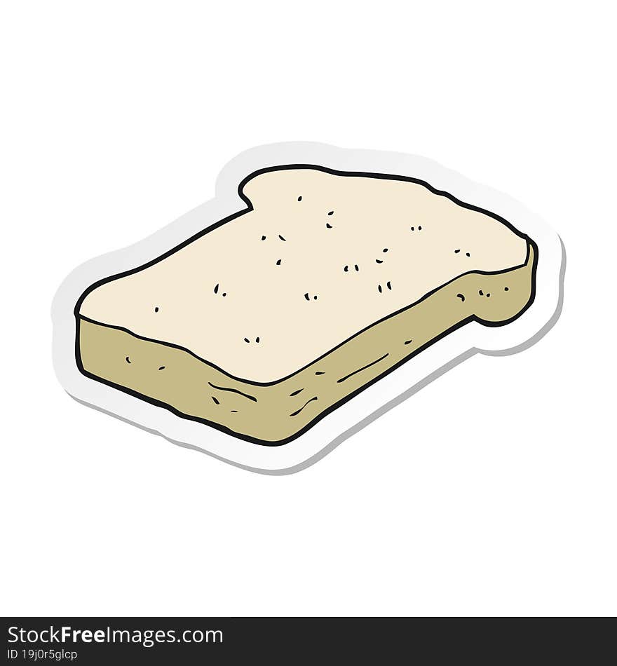 sticker of a cartoon bread slice