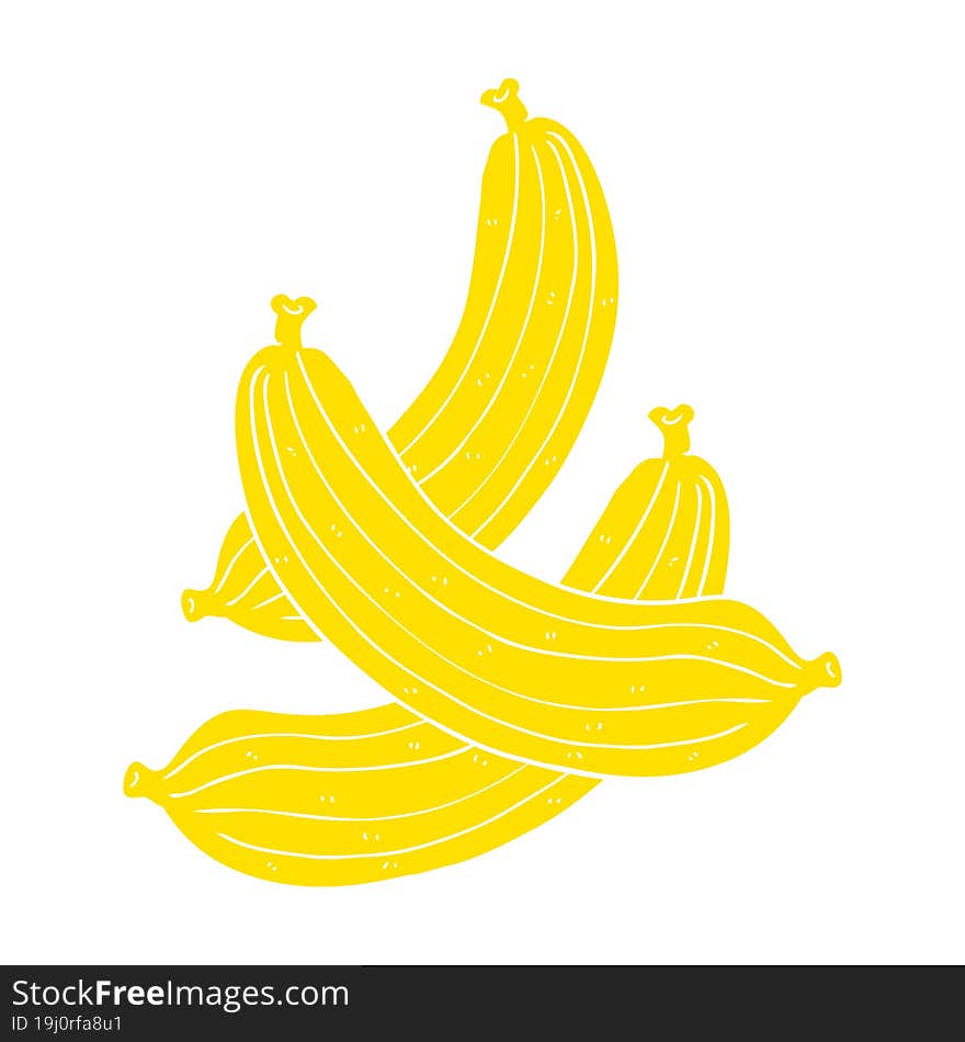 Flat Color Illustration Of A Cartoon Bananas