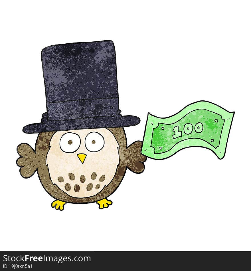 textured cartoon rich owl