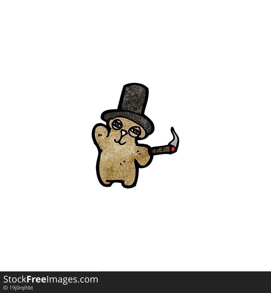 cartoon teddy bear waving