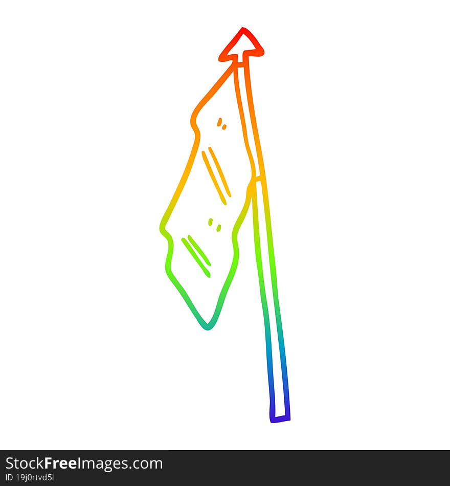 rainbow gradient line drawing cartoon white flag