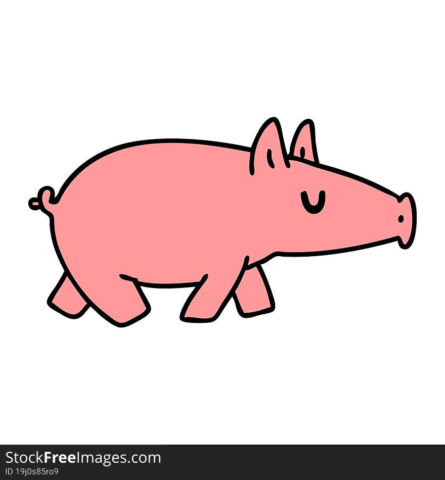 cartoon of a long snouted pig. cartoon of a long snouted pig