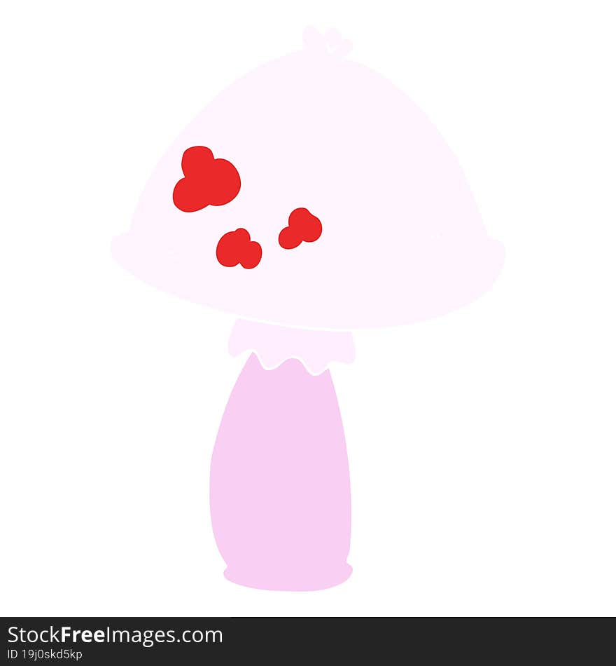 Flat Color Illustration Of A Cartoon Mushroom