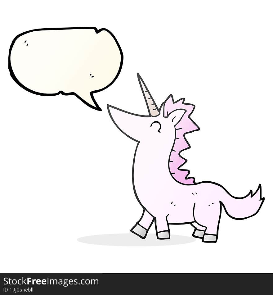 speech bubble cartoon unicorn