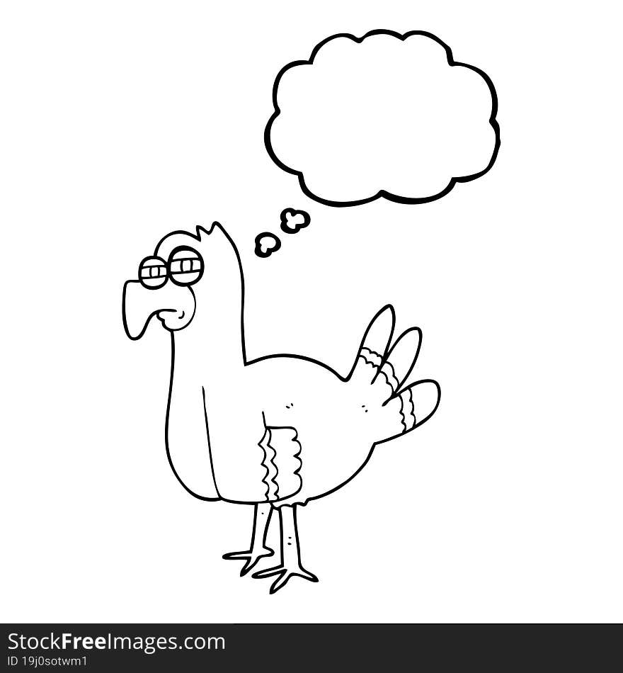 Thought Bubble Cartoon Bird