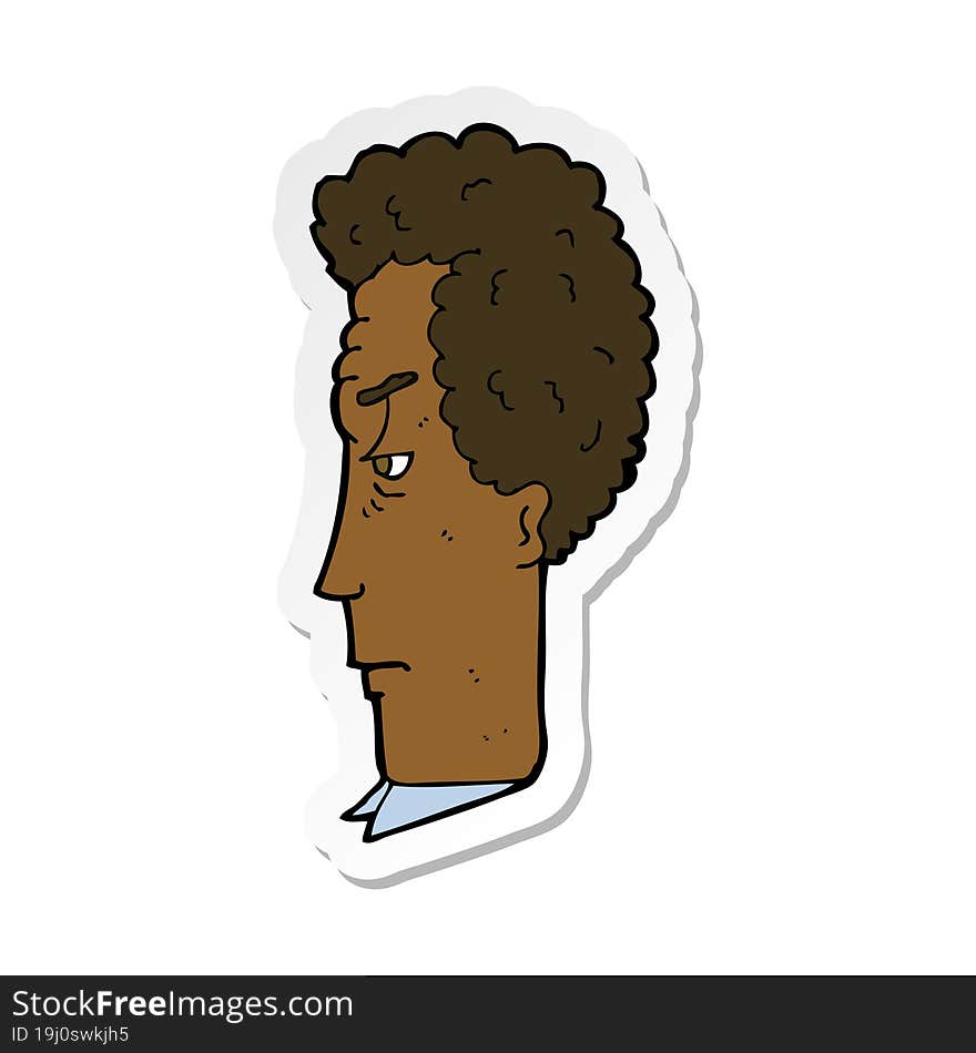 sticker of a cartoon annoyed man