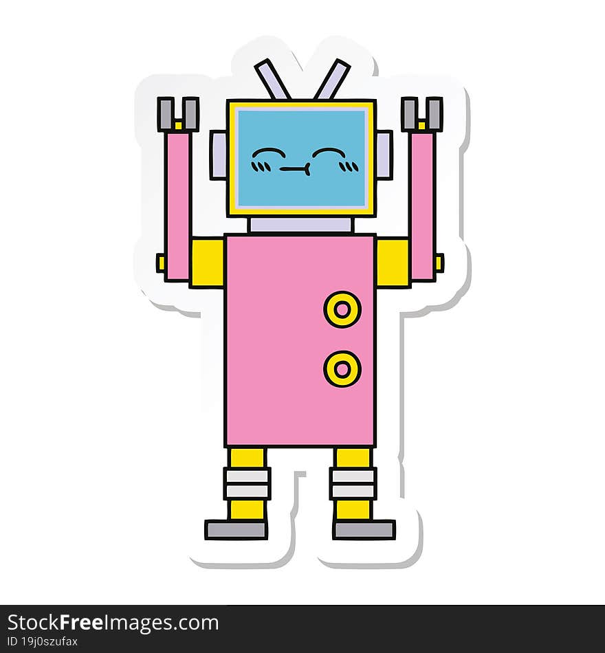 sticker of a cute cartoon robot