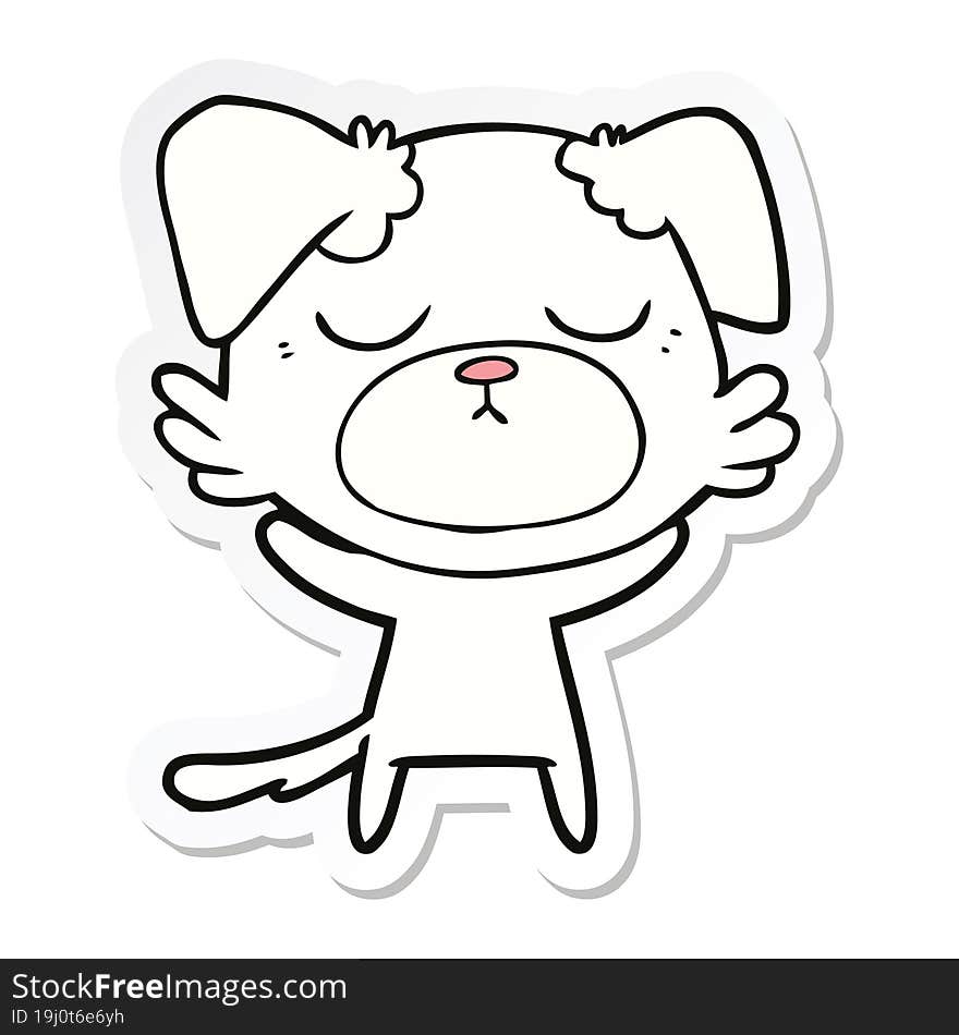 sticker of a cute cartoon dog