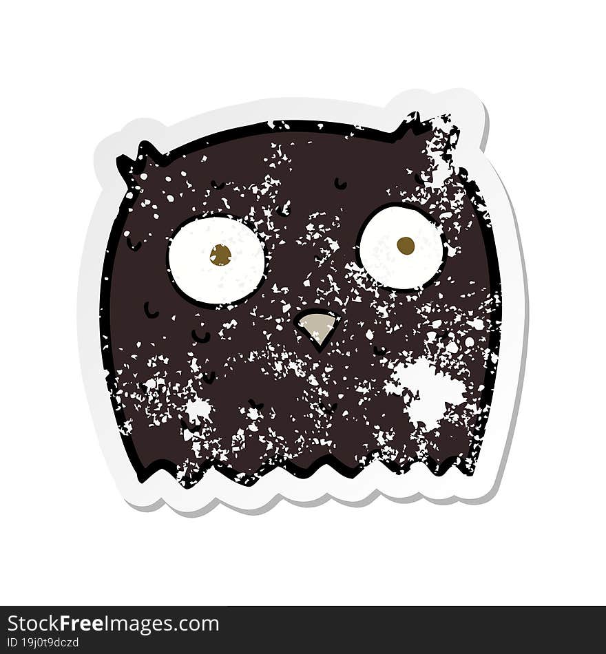 retro distressed sticker of a cartoon owl