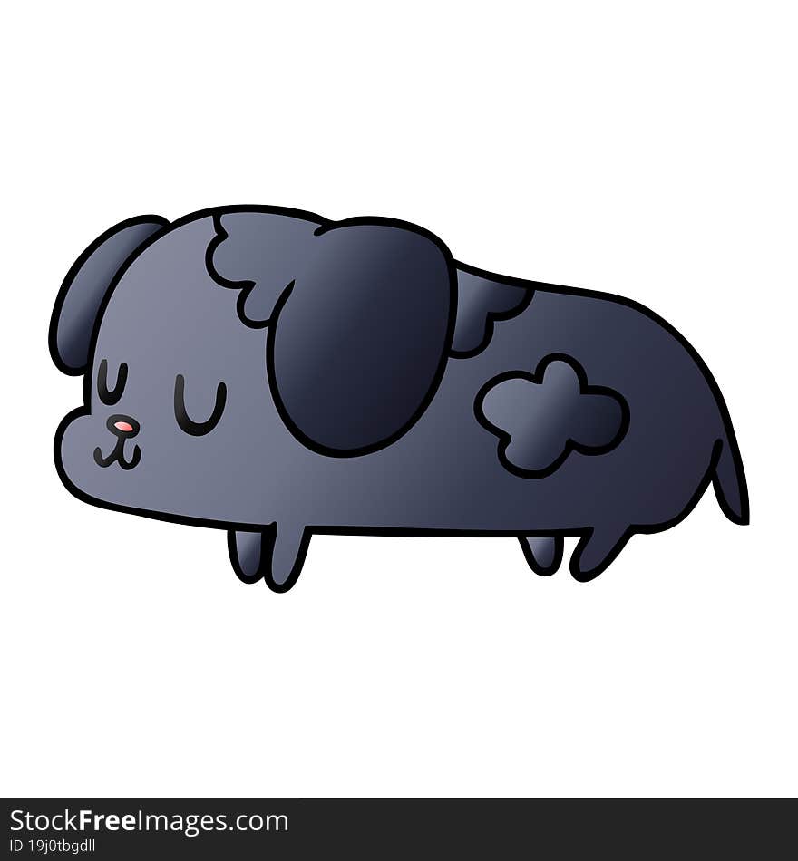 gradient cartoon illustration kawaii of a cute dog. gradient cartoon illustration kawaii of a cute dog