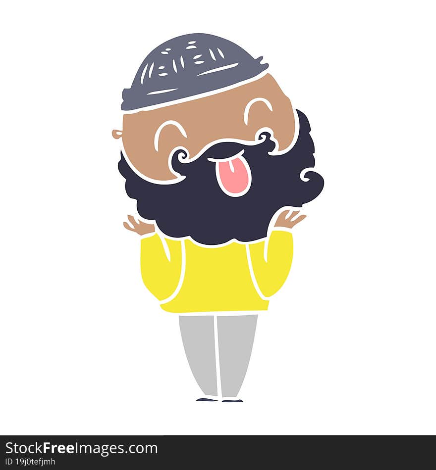 man with beard sticking out tongue