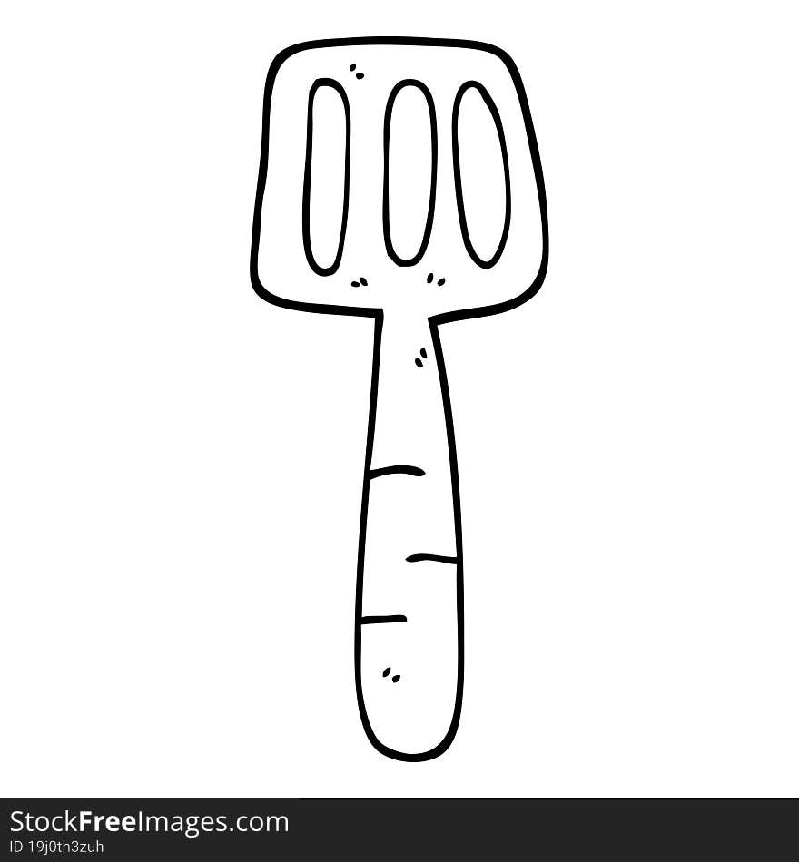 line drawing cartoon food spatula