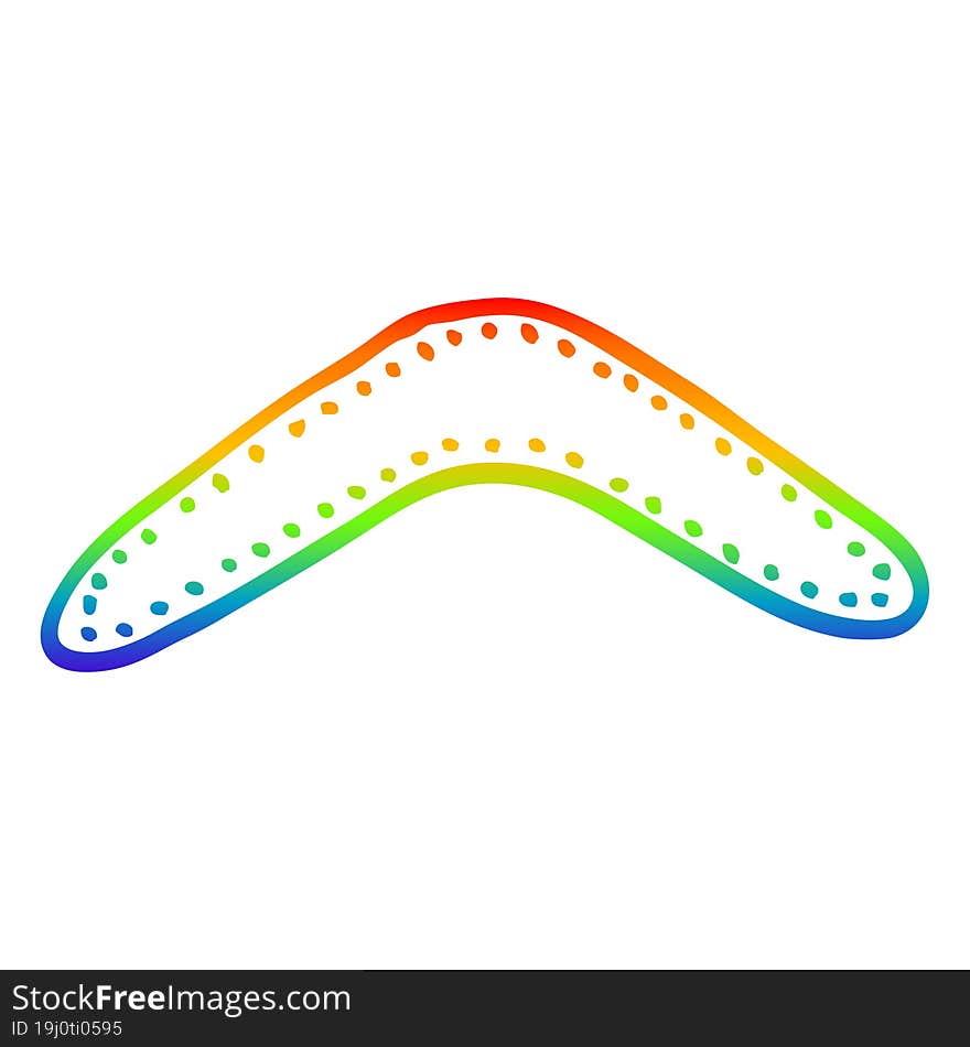 rainbow gradient line drawing cartoon boomerang