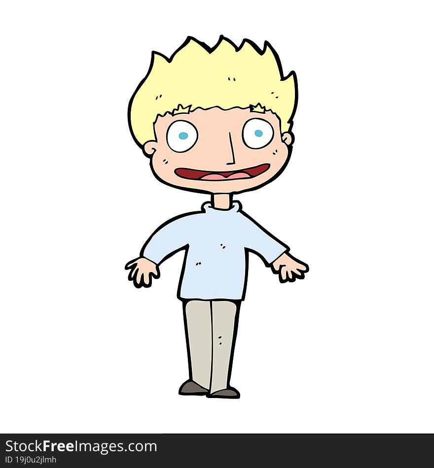 Cartoon Excited Boy