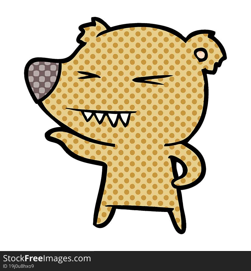 angry bear cartoon. angry bear cartoon