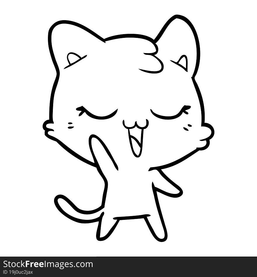 happy cartoon cat. happy cartoon cat