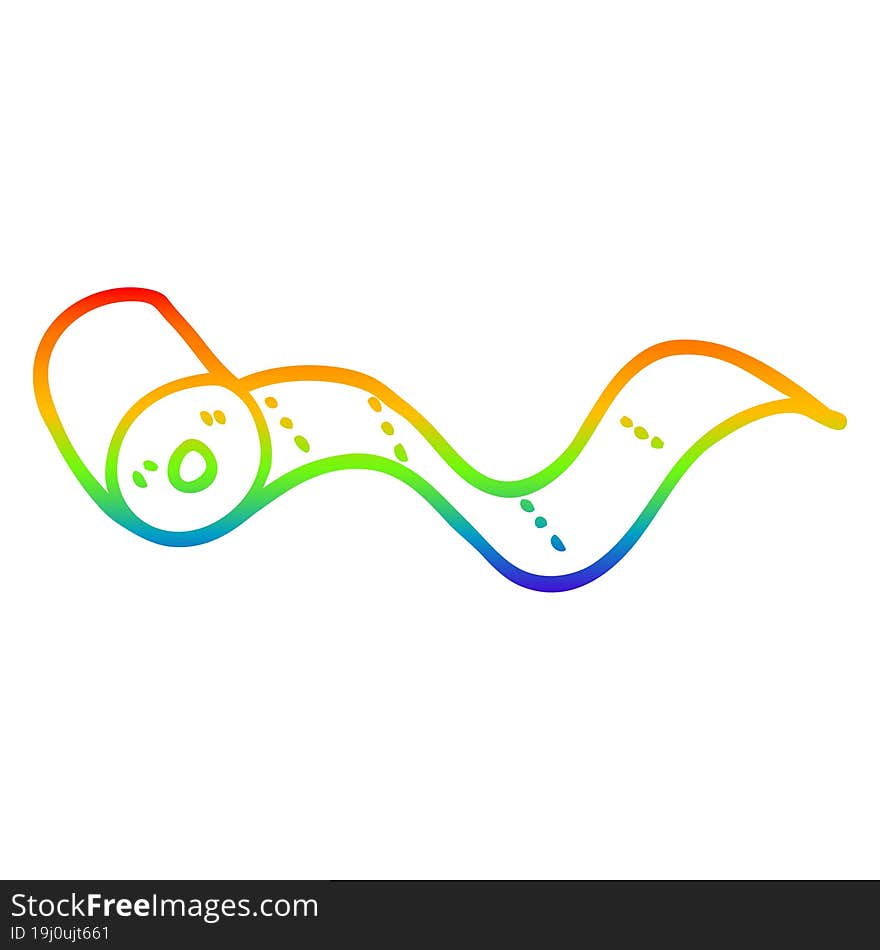 rainbow gradient line drawing cartoon toilet roll