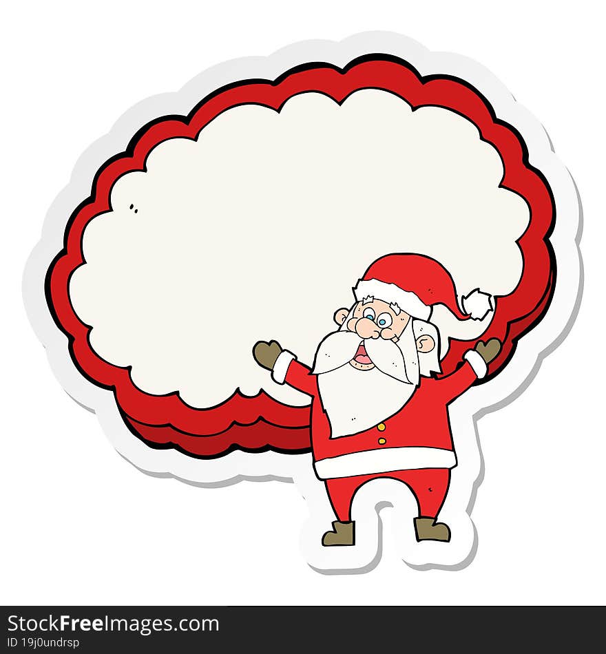 sticker of a cartoon santa claus