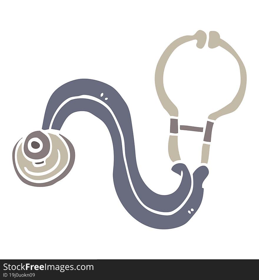 flat color illustration cartoon doctors stethoscope