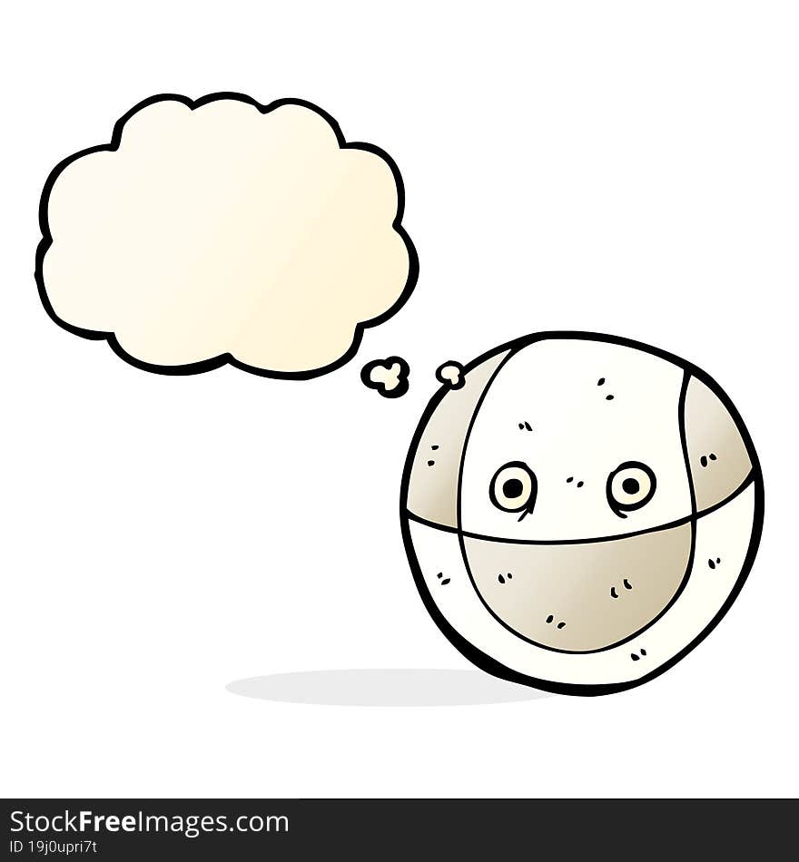 cartoon ball with thought bubble