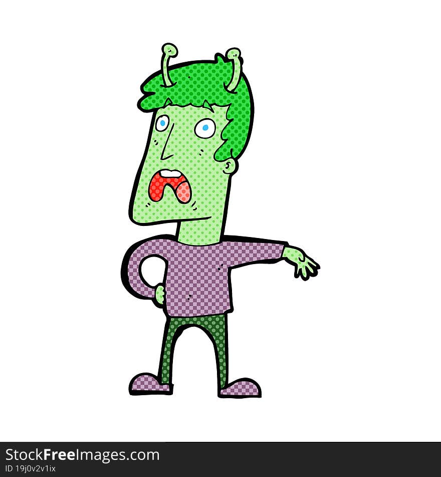 cartoon unhappy alien