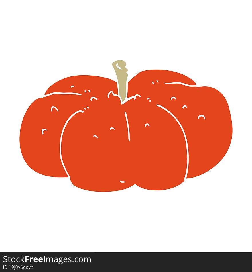 Flat Color Style Cartoon Pumpkin