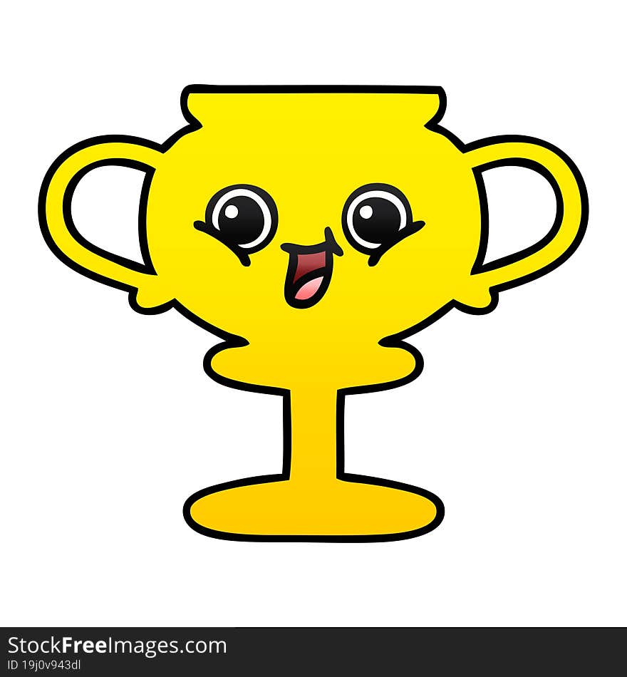 Gradient Shaded Cartoon Trophy