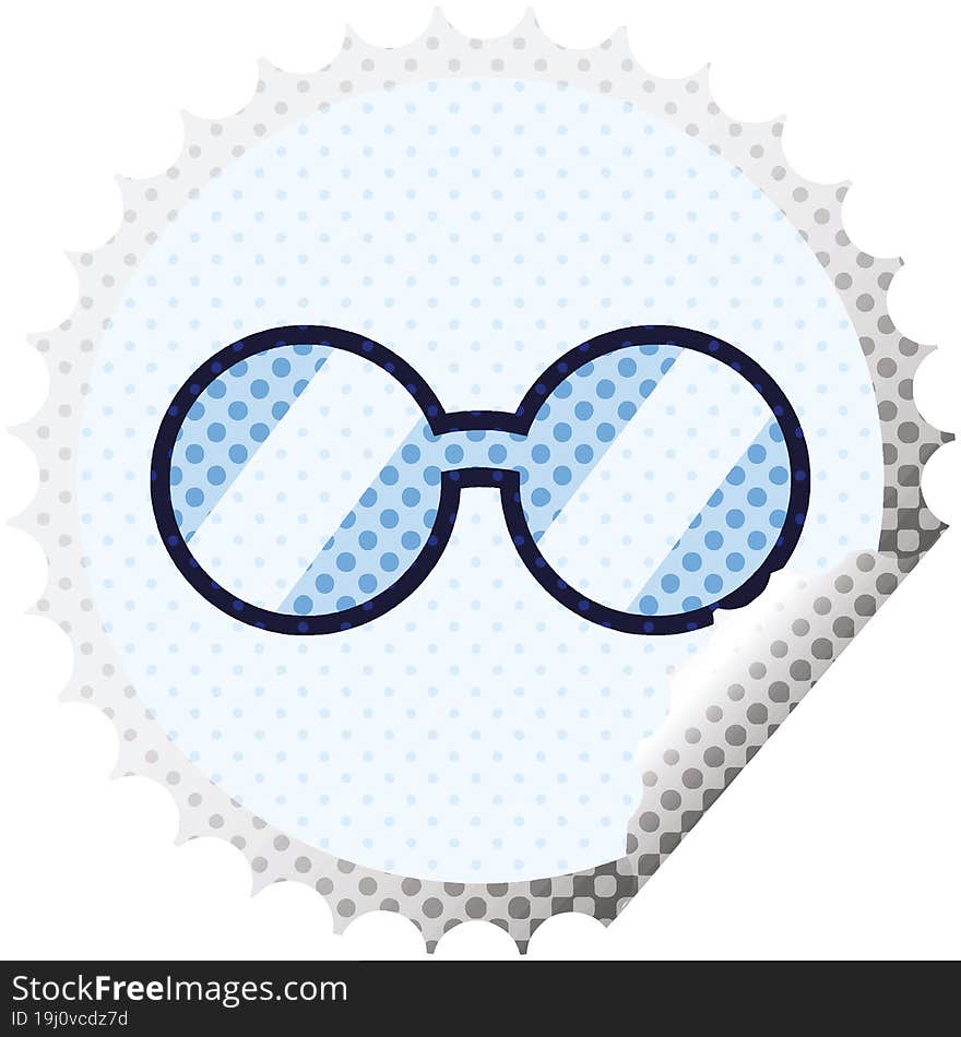 spectacles graphic vector illustration round sticker stamp. spectacles graphic vector illustration round sticker stamp