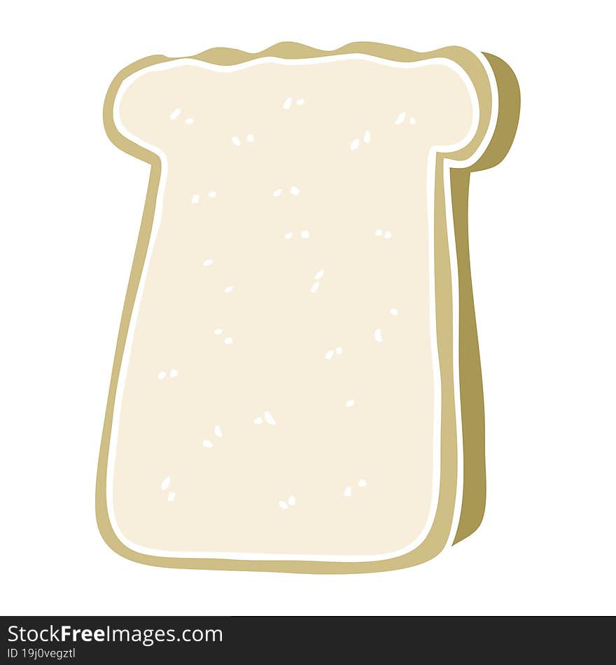 flat color illustration of slice of toast. flat color illustration of slice of toast