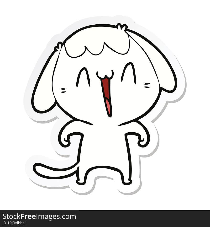 Sticker Of A Cute Cartoon Dog