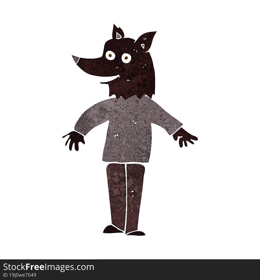 cartoon happy werewolf