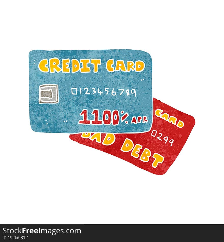 retro cartoon credit cards