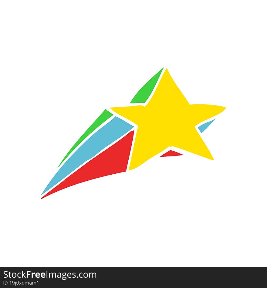 shooting star decorative flat color style cartoon