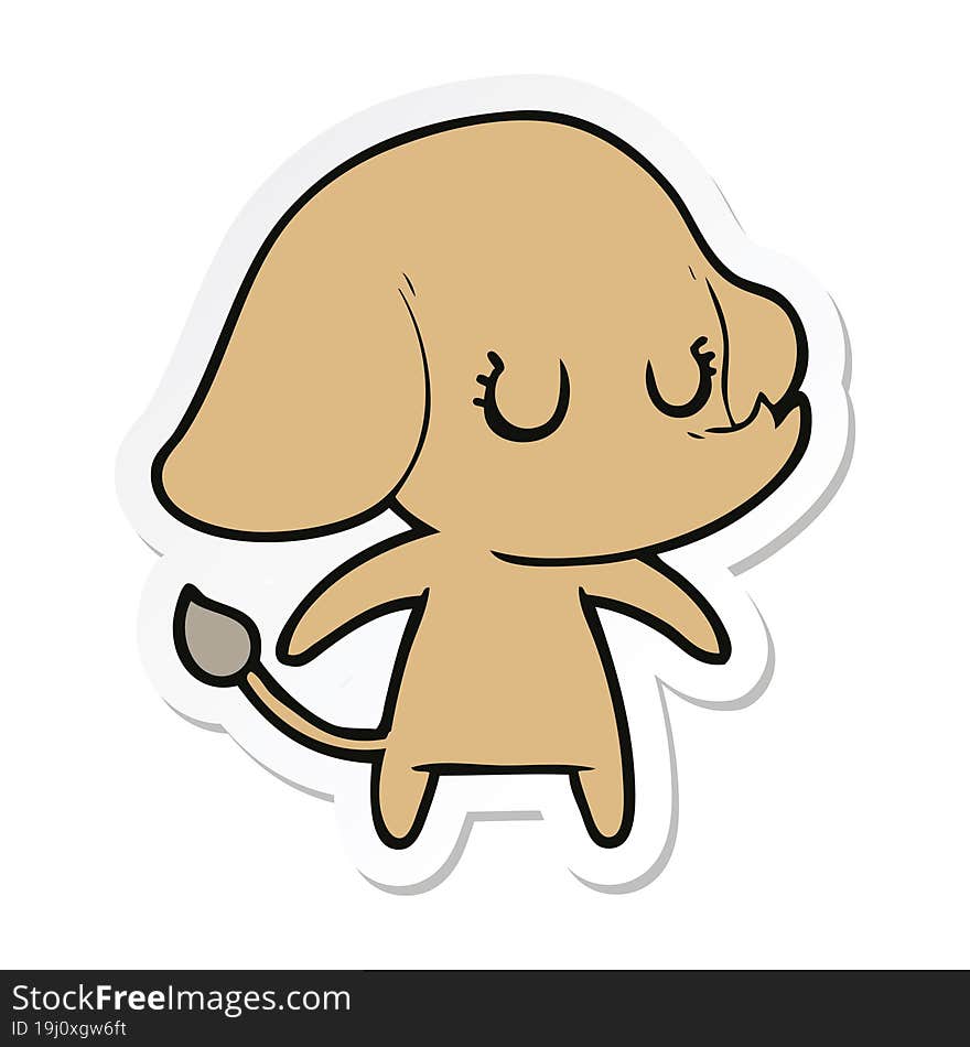 sticker of a cute cartoon elephant